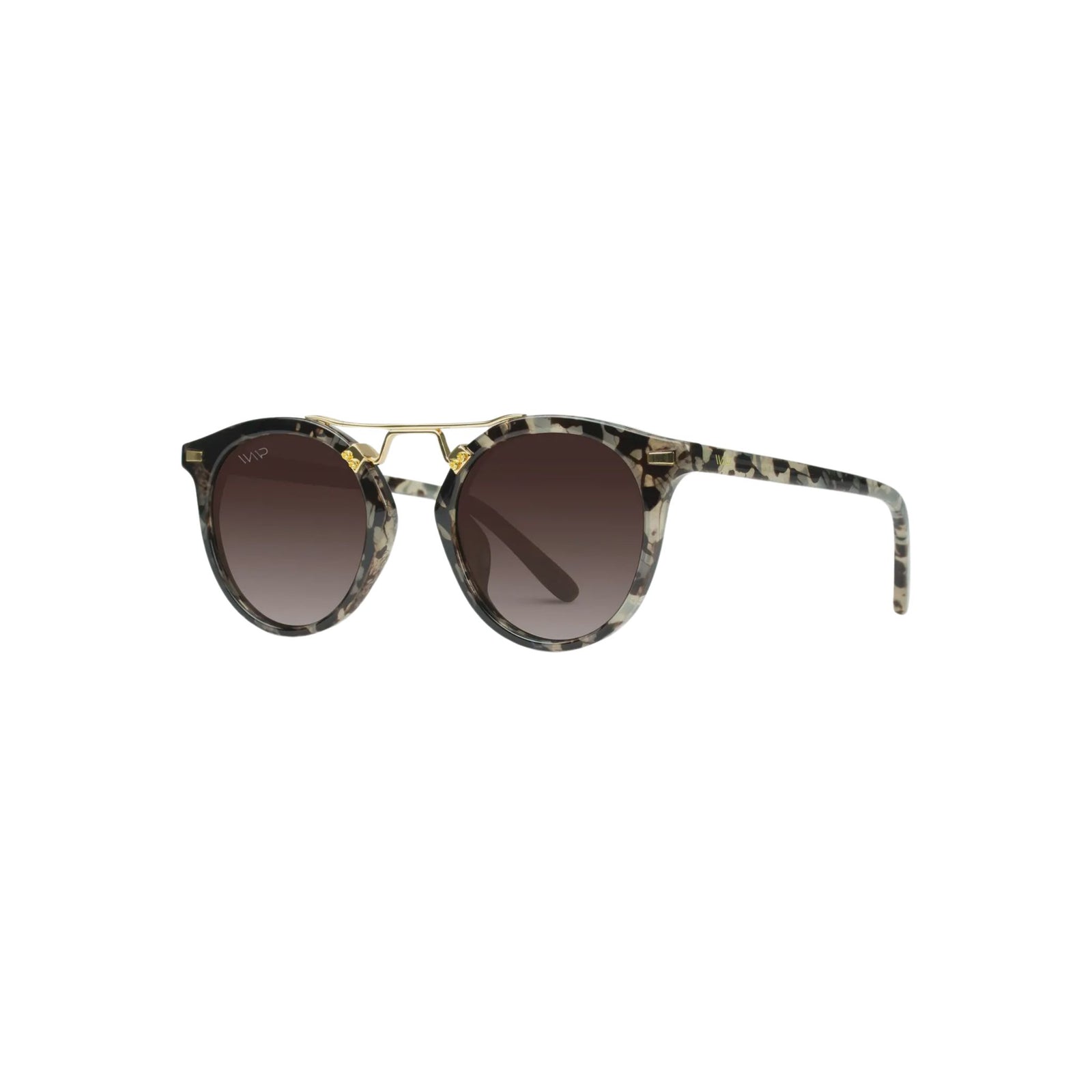 Skyler Round Sunglasses- Beige